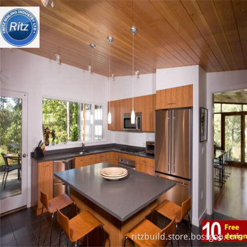 2014 Hot Sale Modern Pastoral Style MFC Kitchen Cabinet High Quality Artificial Stone